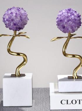 采购产品高端紫水晶饰品，水晶花球饰品，无障碍豪华客厅入口酒柜