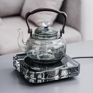 煮茶器2024新款 水晶电陶炉套装 耐高温玻璃壶家用烧水壶泡茶煮茶炉