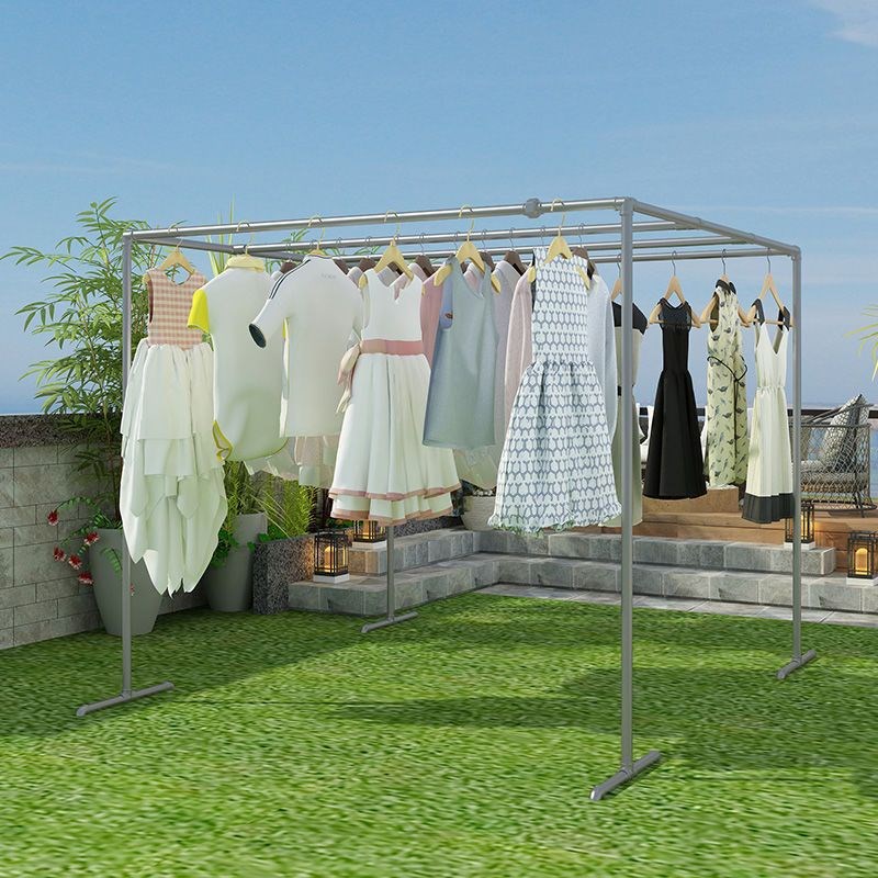 钢管户外阳台防风落地大型镀锌晾衣架晒被简易四方架爬藤瓜果架