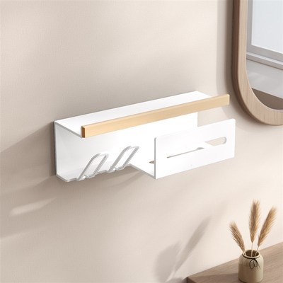 奶油风免打孔牙刷架子置物架浴室卫生间洗漱台刷牙杯纸巾盒收纳架