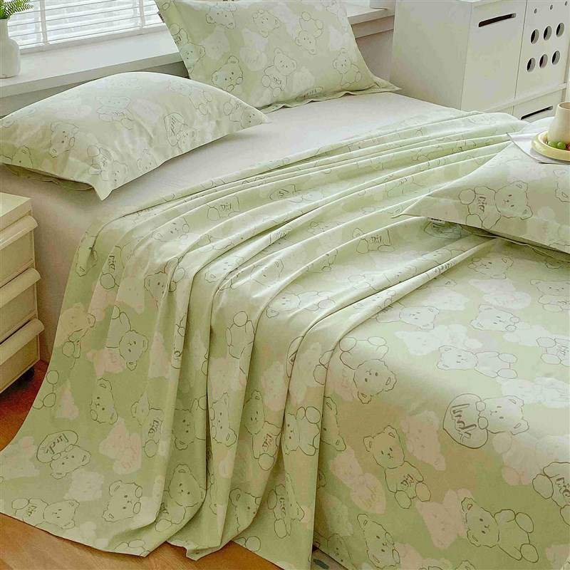 夏季老粗布床单单件学生宿舍单人床罩被单枕套三件套2025新款