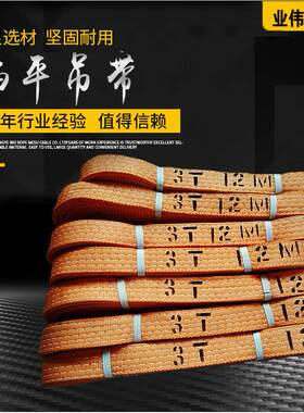 3T双扣扁平吊带3T2m4m高强吊装带国标彩色聚酯纤维带3吨工业起重