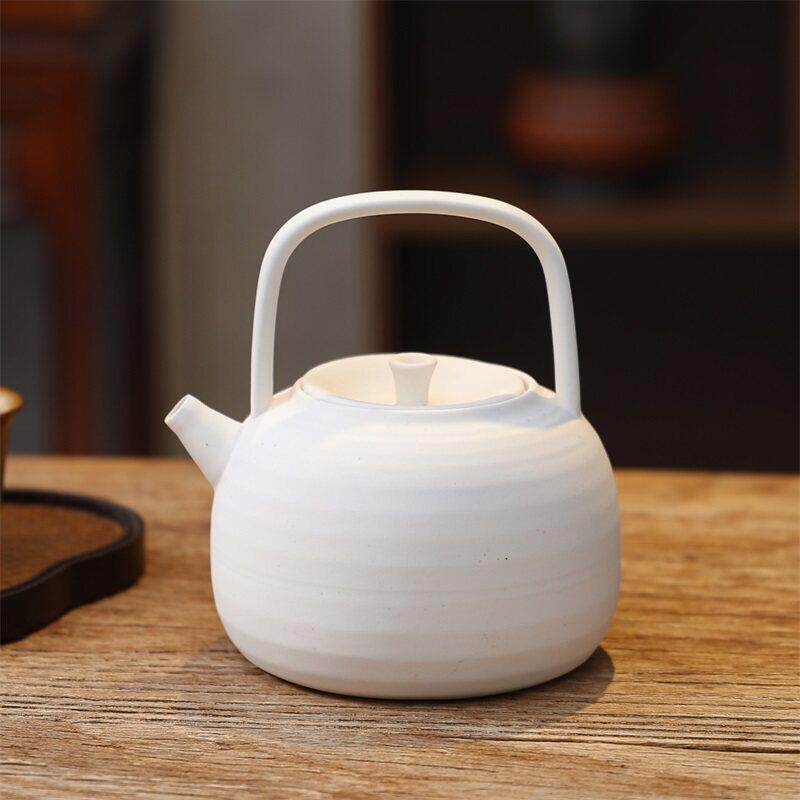 原矿无釉白泥壶陶瓷冲茶壶惠泽轩提梁壶烧水壶温茶热茶器煮茶陶壶