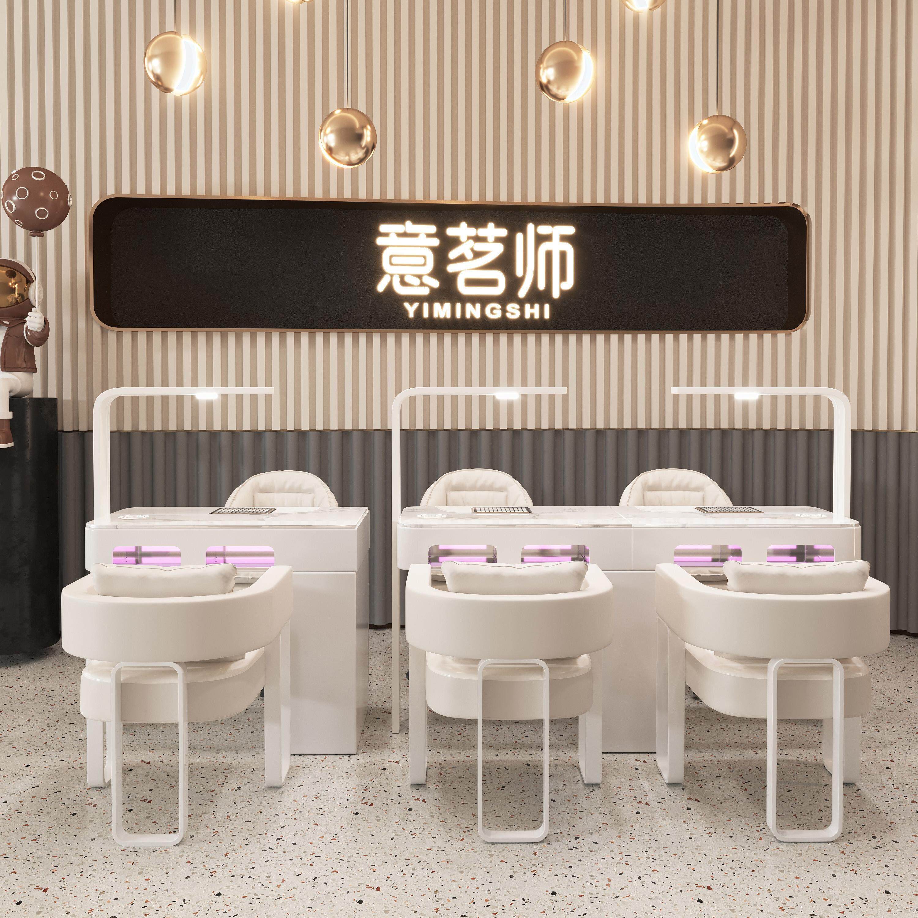 【送货包安装】意茗师M2大功率吸尘器烤灯大理石美甲桌椅套装高端