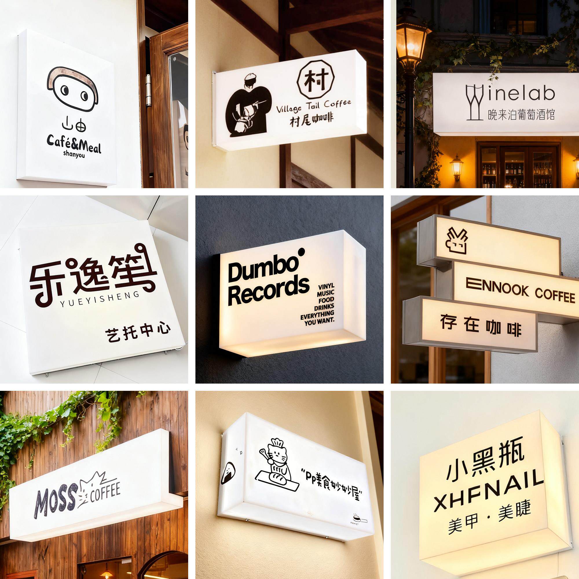 网红灯箱门头招牌亚克力灯箱广告牌工作室发光字定制金属边框灯箱