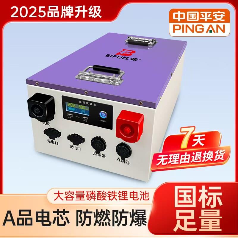 足量全新电芯12V24V48V磷酸铁锂电池房车电源大单体电池逆变器 配