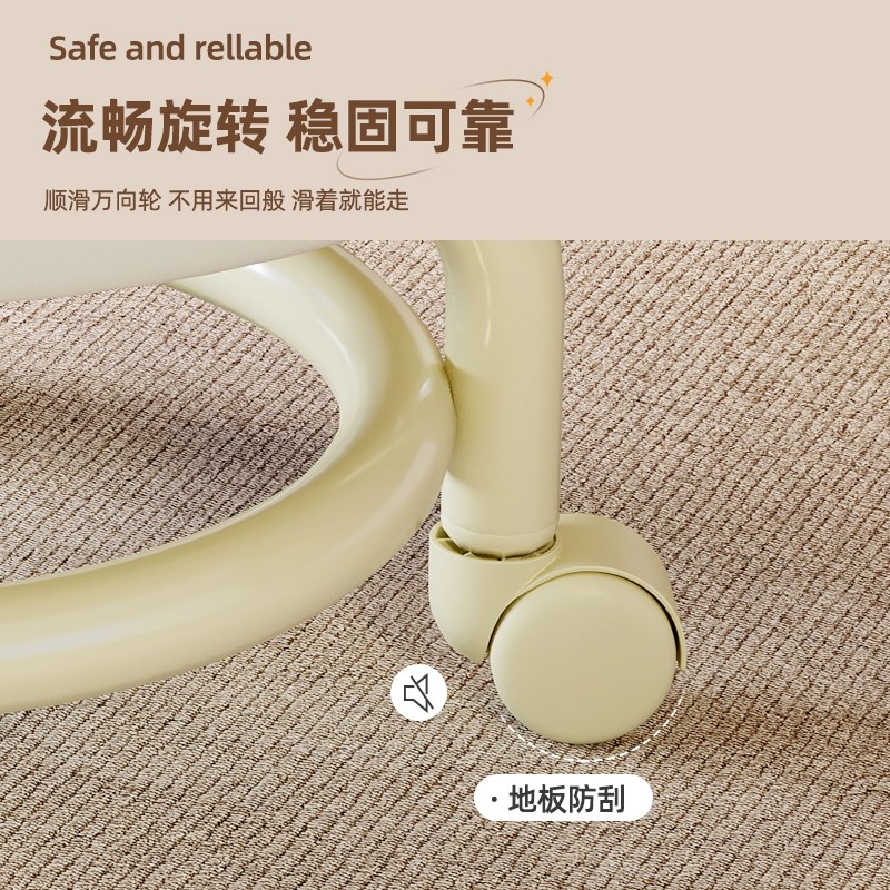 万向轮小凳子家用滑轮矮凳儿童靠背椅子美缝可P移动圆凳玄关换鞋
