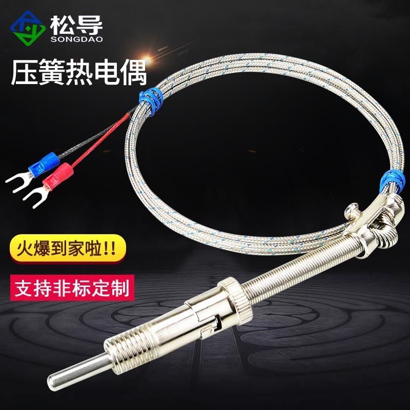 k型压簧式热电偶 e型 pt100 热电阻 热电偶 温度传感器 测温探头