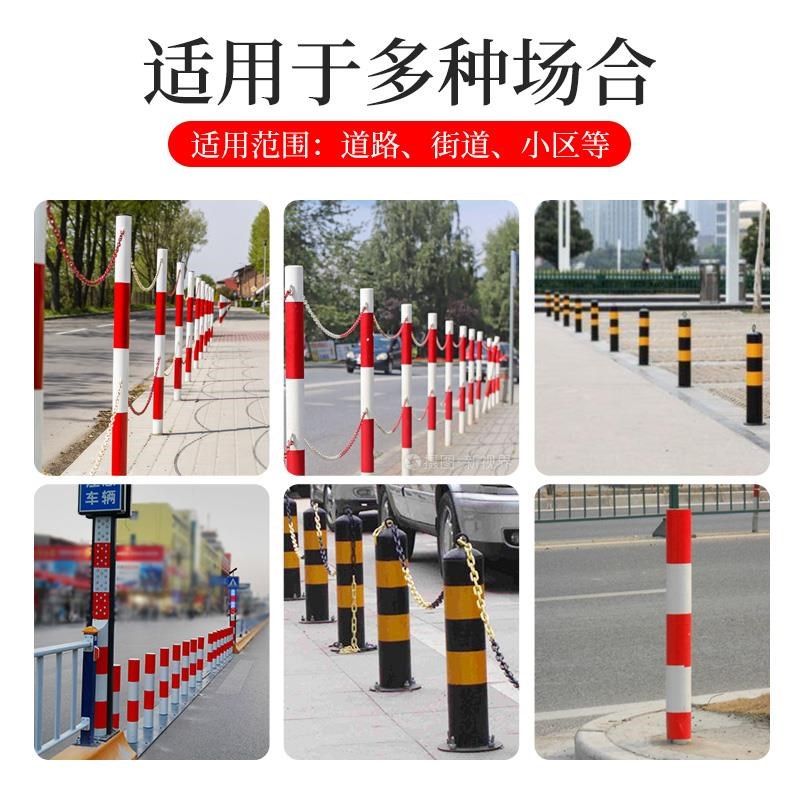 红白反光立柱安全警示桩镀锌钢管警示柱子道路防撞柱道口固定路障