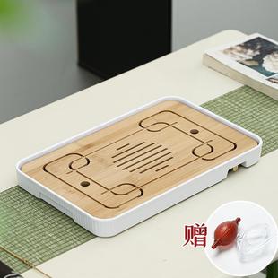 茶盘家用迷你竹茶盘简约日式 排水式 小型茶台密胺干泡托盘功夫茶具