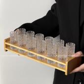 浮雕加厚宝石纹白酒杯架shot杯套装 一口杯野格烈酒杯家用鸡尾酒杯