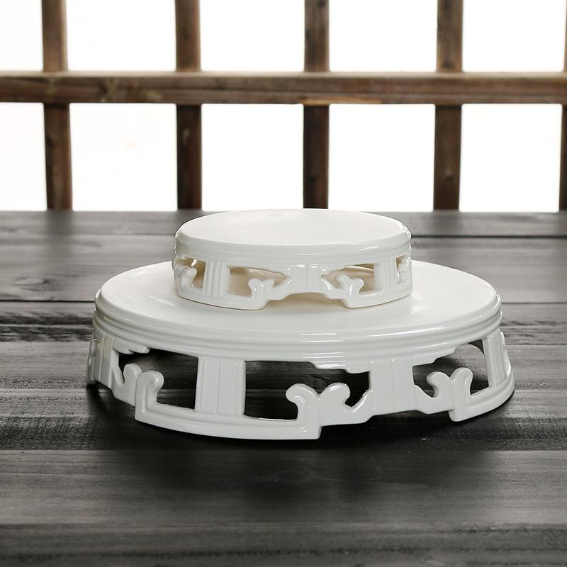 摆件底座花盆花瓶陶瓷香炉镂空石雕石头托盘增高盆景实木佛像莲花