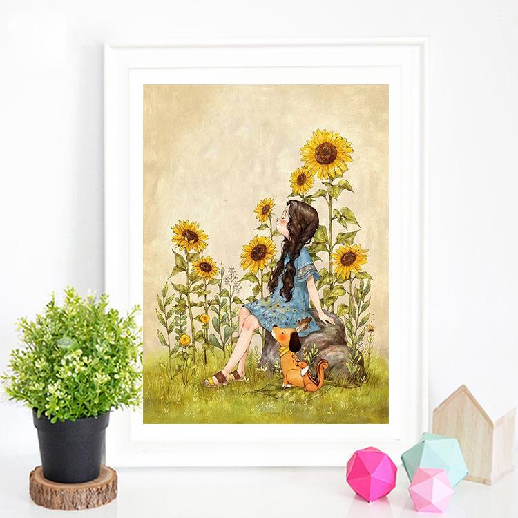 儿童卧室钻石画满钻新款2025点钻十字绣5d贴钻画粘钻手工小幅女孩