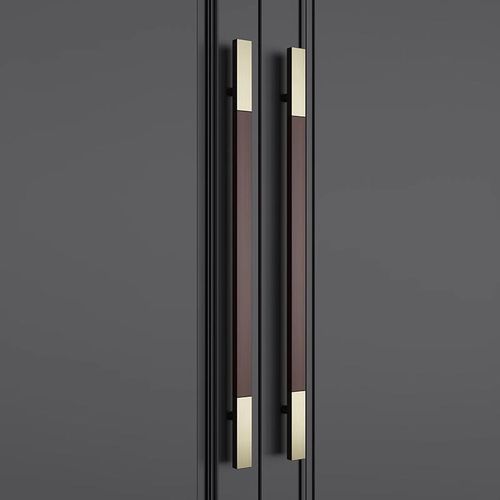 玻璃门拉手实木制胡桃木色餐厅把手青古铜包厢大把手酒店推拉拉手