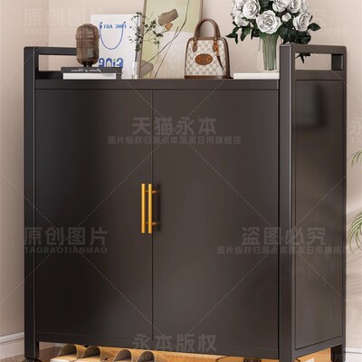 钢制鞋柜家用门口入户玄关柜一体靠墙收纳柜大容量多层储物柜鞋架