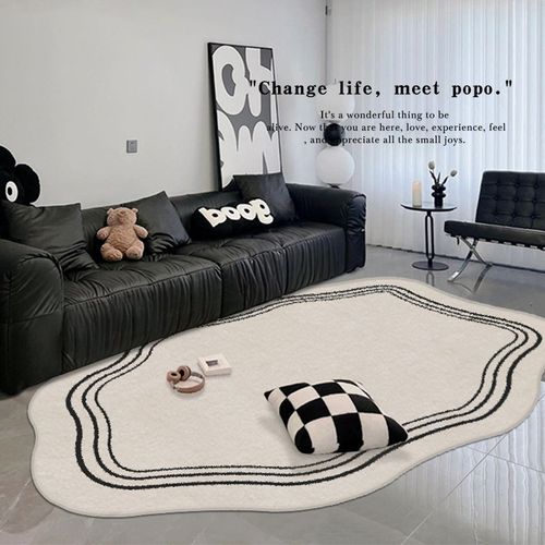 地毯客厅2023新款异形沙发茶几毯高级感免洗可擦不规则仿羊绒地垫