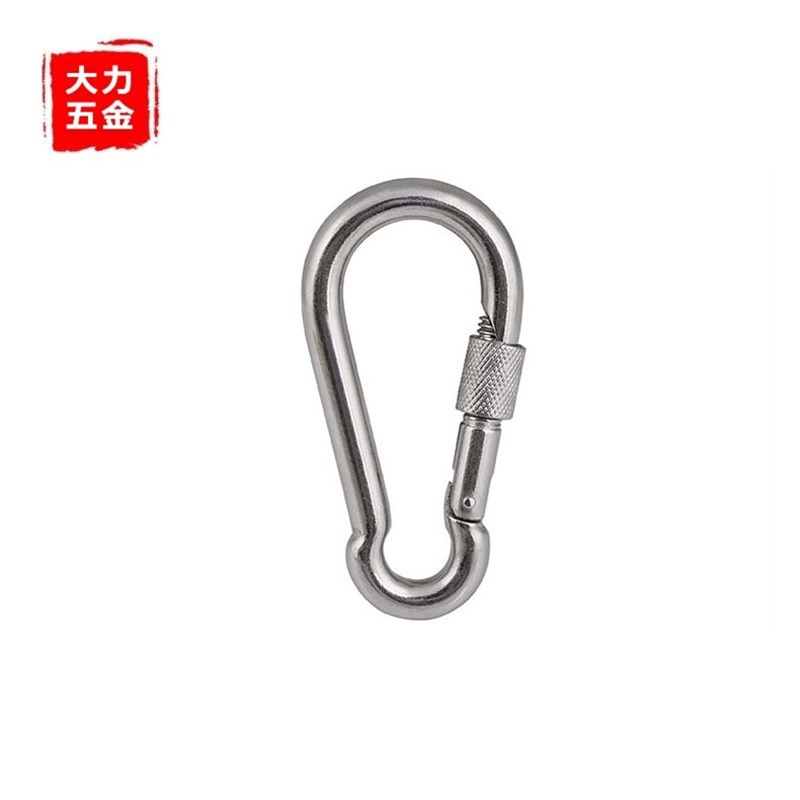 304不锈钢弹簧扣带孔登山扣带保险弹簧钩M4M5m6m7m8m9m10m11M12厘