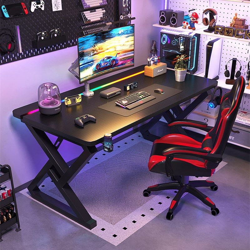 松客宝电脑桌卧室家用碳纤维实木电竞桌书房台式可放主机写字书桌