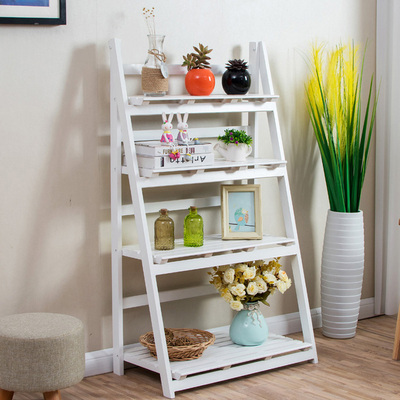 阳台花架实木梯形置物架花盆架客厅木头多肉花架子多层地面植物架