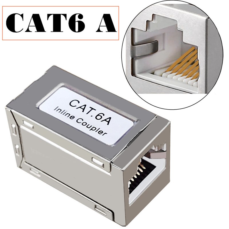 cat7 CAT6A六类超六类屏蔽对接网络直通连接器RJ45网线延长器对接