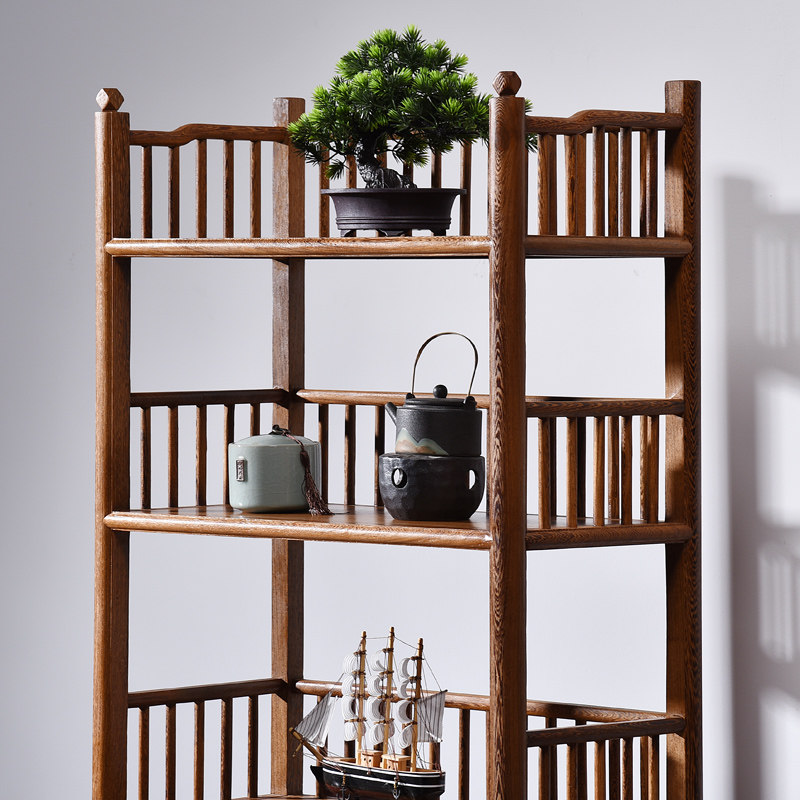 红木家具 鸡翅木书架 仿古储物柜中式落地书柜实木置物架小古董架