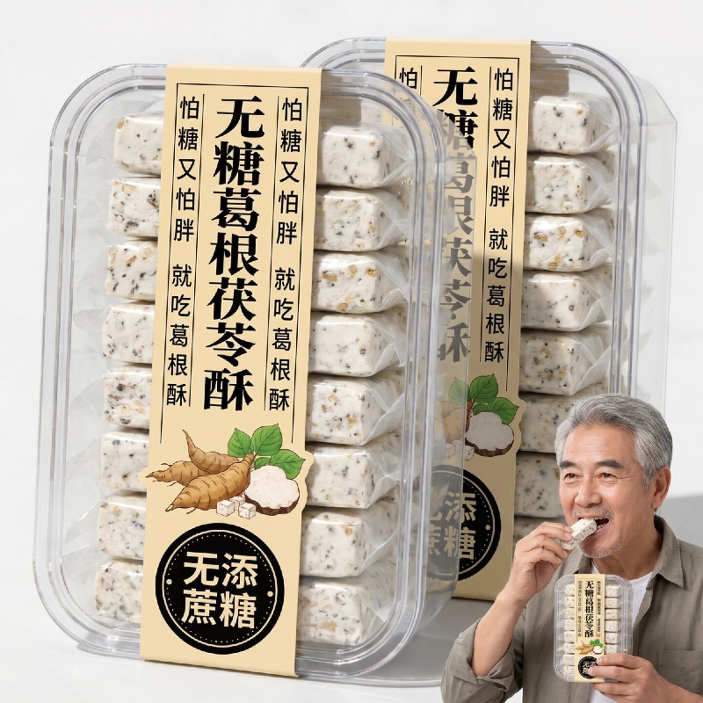 央妈严选葛根茯苓酥手工官方旗舰店纯手工制作无蔗糖休闲传统糕点