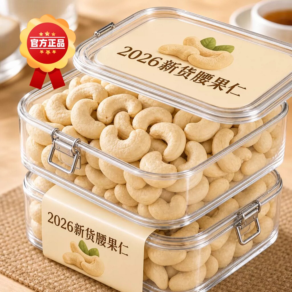 央妈推荐腰果仁罐装500g新货越南原味白腰果坚果干果烘焙零食批发