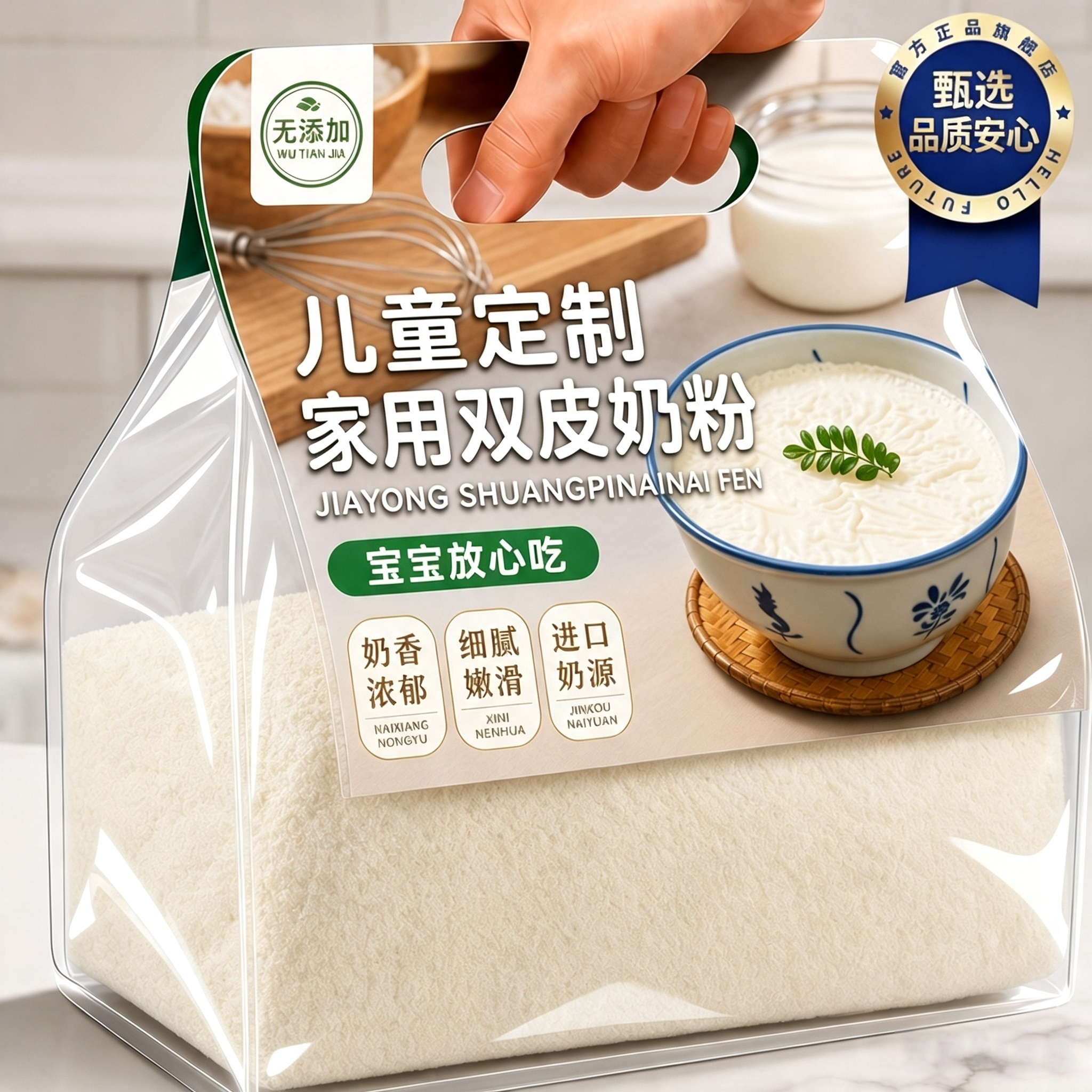 央妈推荐双皮奶粉港式儿童专用家用零添加正宗布丁甜品官方旗舰店