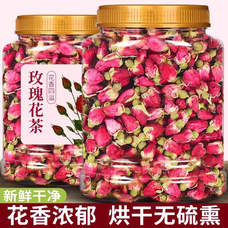 玫瑰花茶平阴干花重瓣玖瑰花瓣无硫熏泡水喝的养生茶包官方