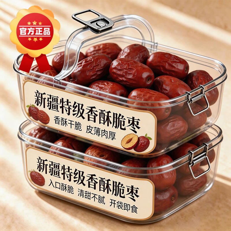 香酥脆枣官方旗舰店正品新疆红枣新鲜脆枣无核干枣嘎嘣脆解馋零食