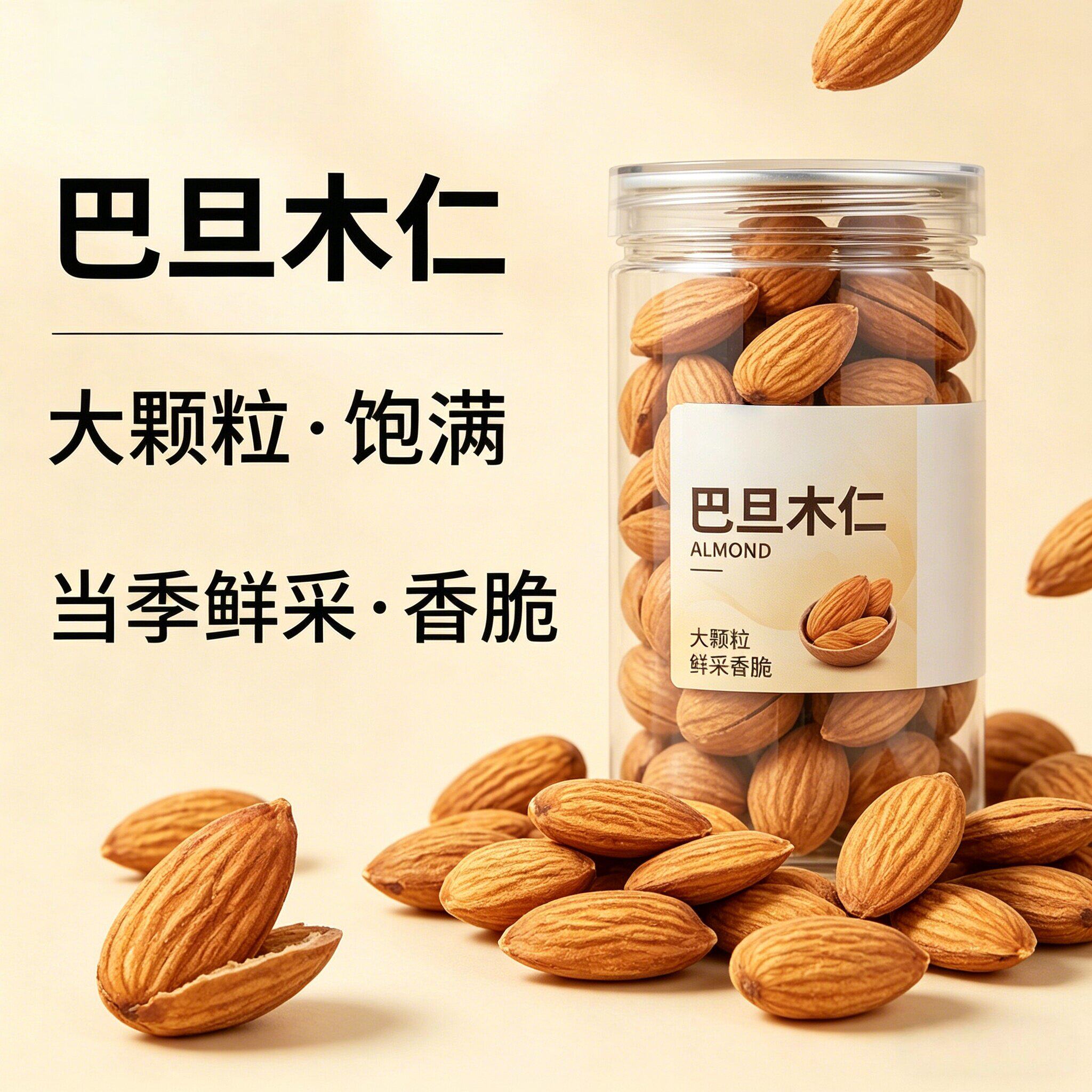 2026新货巴旦木仁坚果烘焙商用原味无添加生熟杏仁扁桃仁巴达木