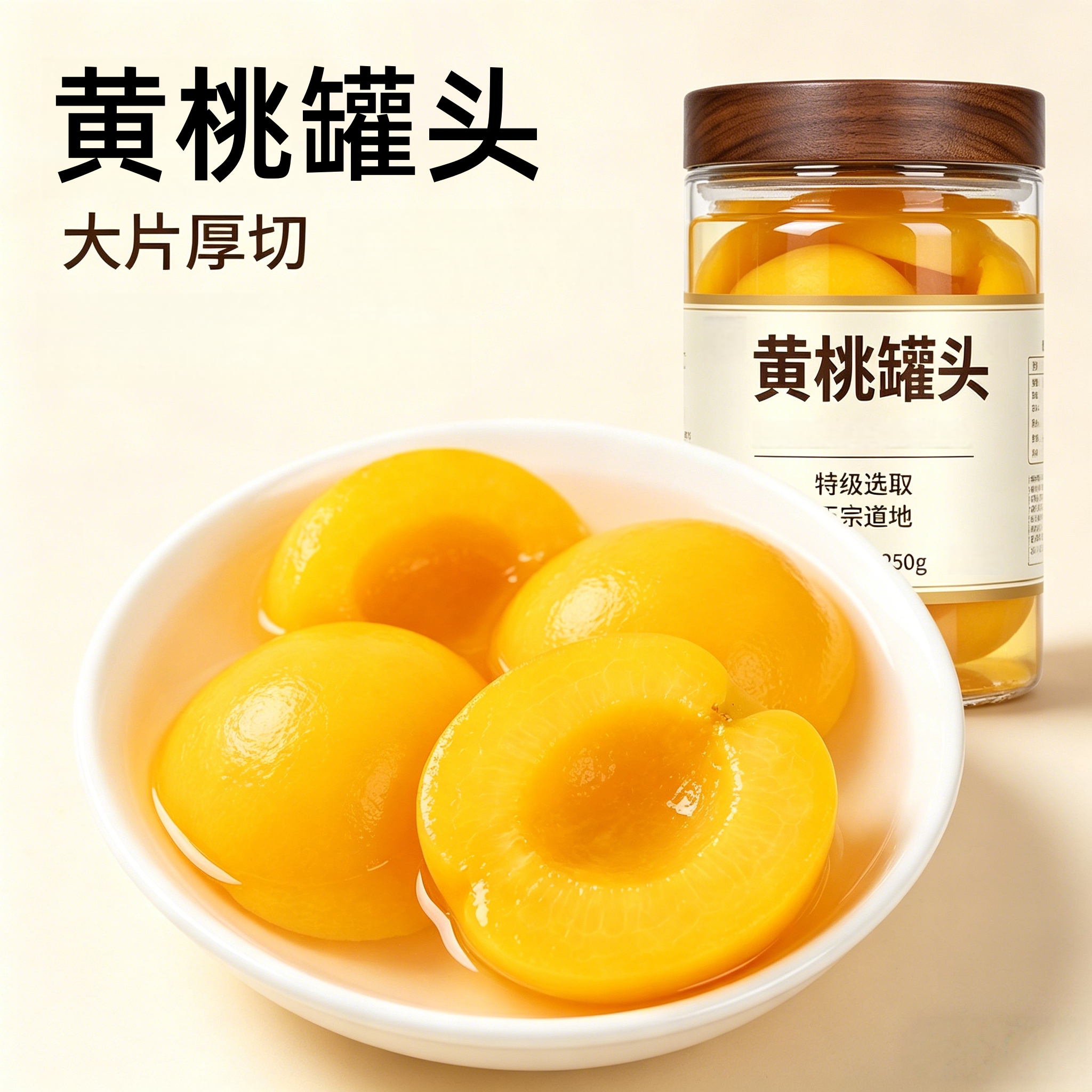 黄桃罐头正品官方旗舰店水果罐头整大罐玻璃瓶休闲食品