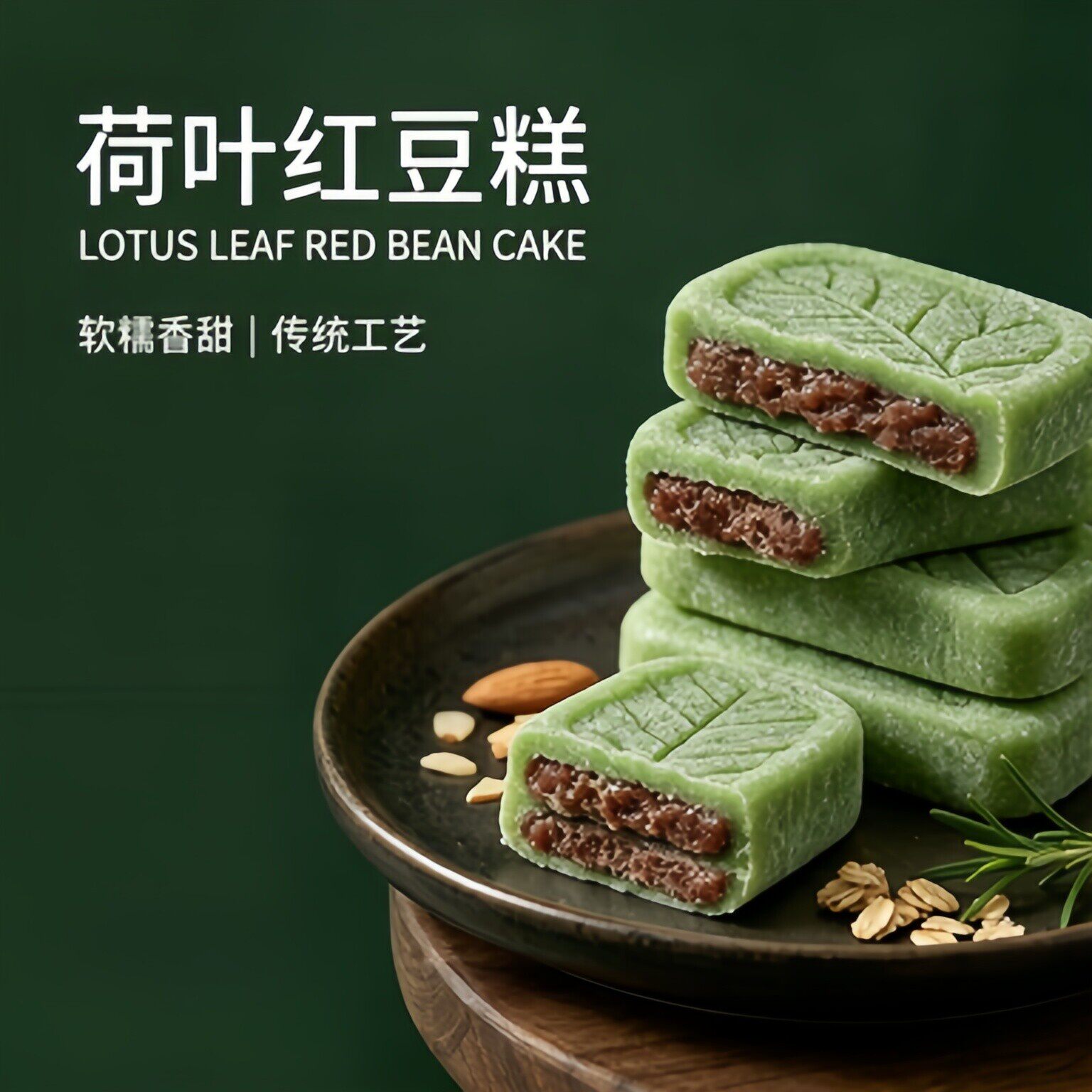 农科院冰皮荷叶红枣红豆糕龙无蔗糖糯米糕糍粑糕滋补健康糕点零食