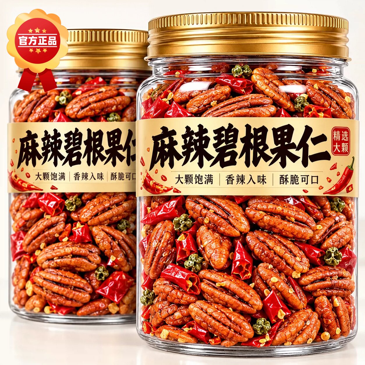 正品麻辣碧根果仁官方旗舰店无添加独立包装办公追剧零食2026新货