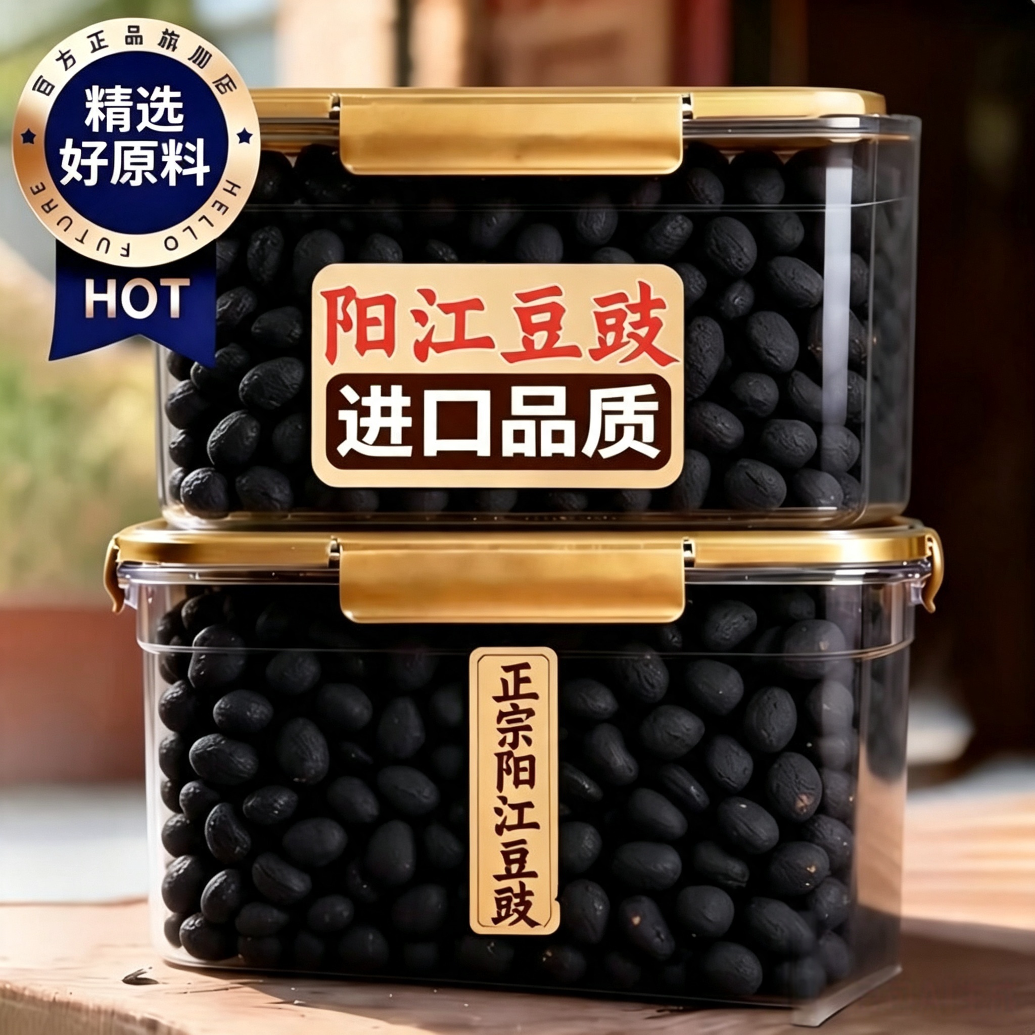 阳江黑豆豉炒菜用无添加正宗广东特产豆鼓干颗粒豆豉酱官方旗舰店