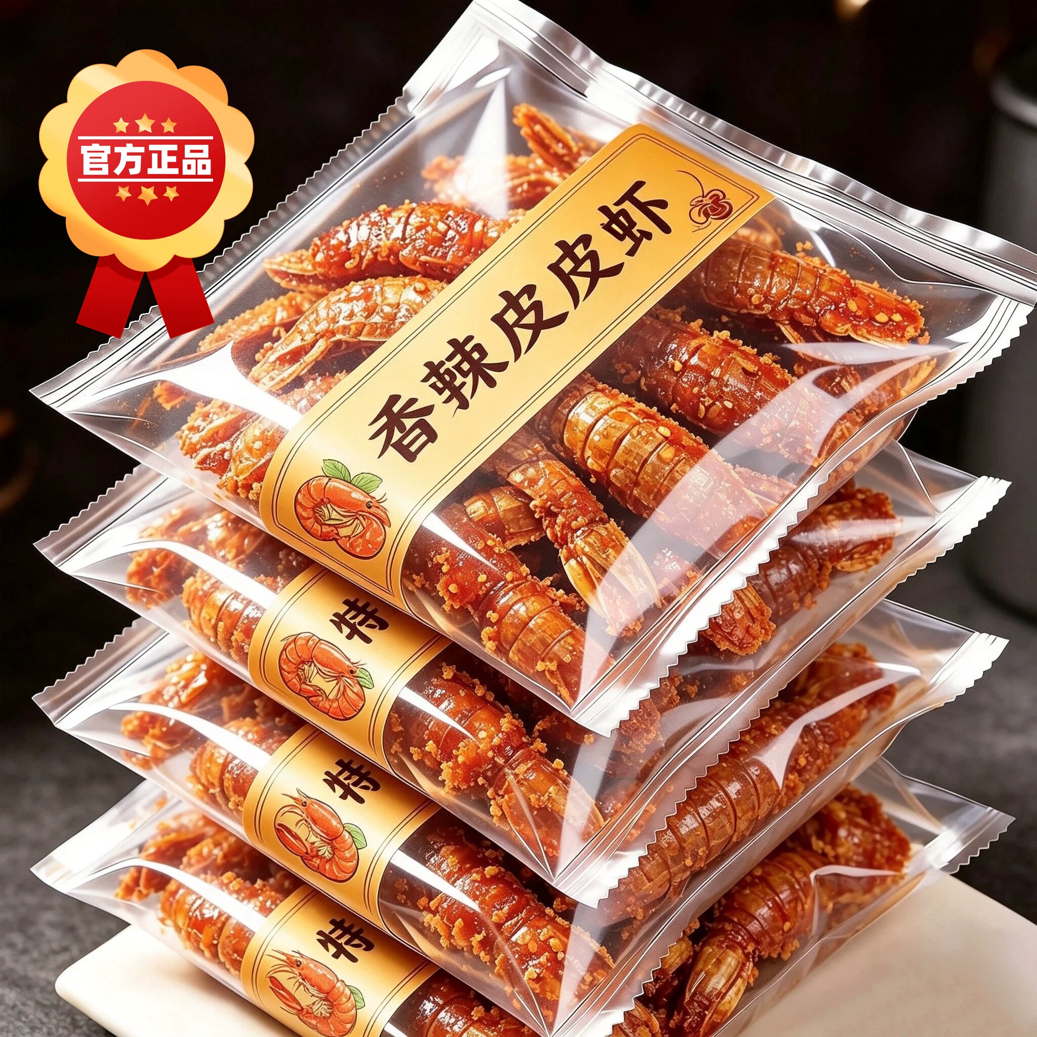 香辣皮皮虾即食海鲜干货琵琶虾脆皮濑尿虾仁零食小吃下酒菜小虾干图片