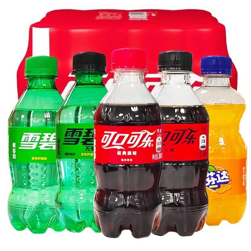 可口可乐瓶装雪碧可乐芬达碳酸汽水饮料迷你小瓶多口味整箱
