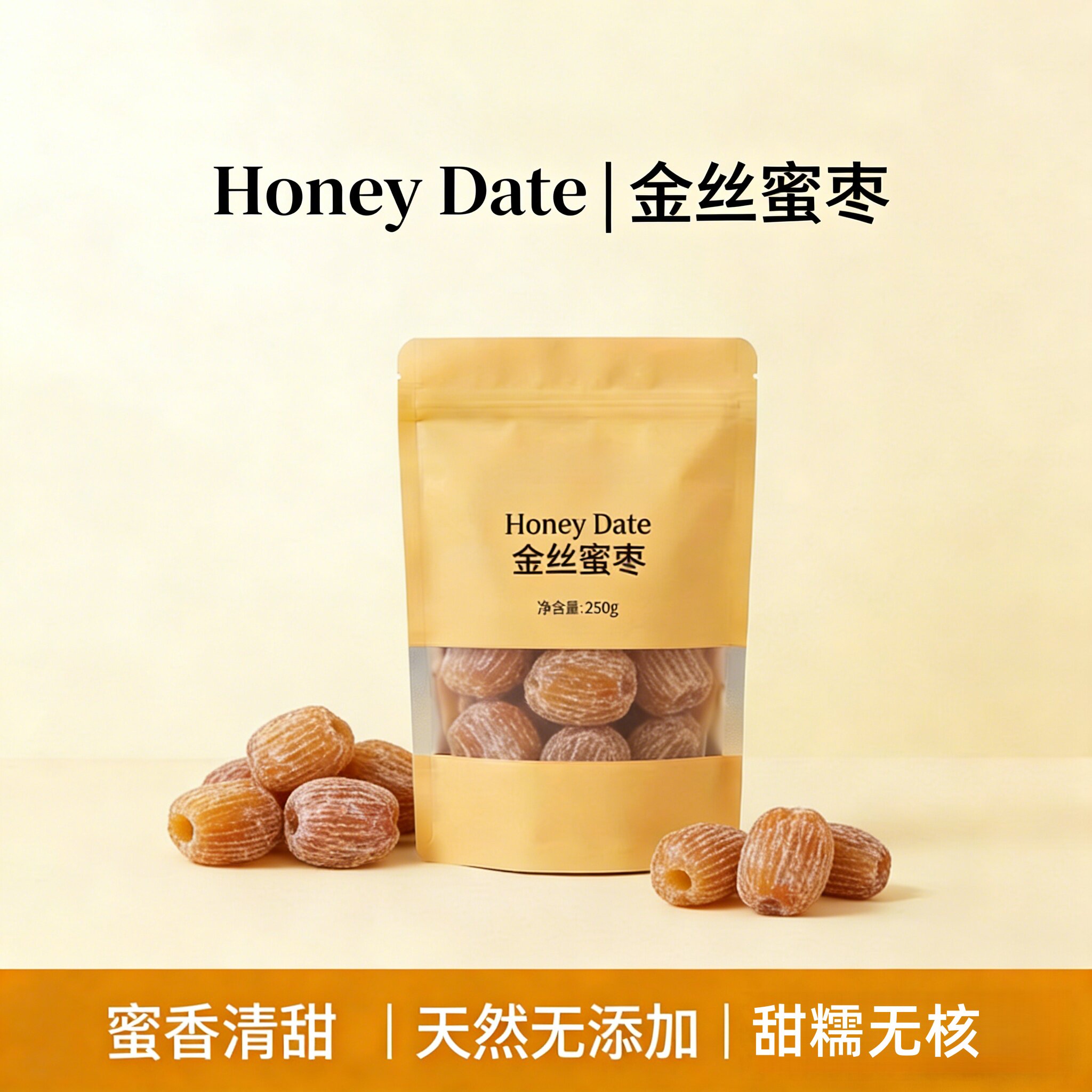 精选金丝蜜枣有核无核蜜饯食用零食干蜜枣散装包粽子煲汤用甜点