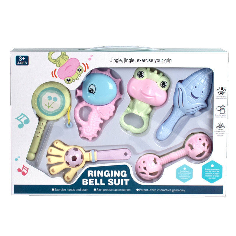 婴儿玩具新款手握拨浪鼓手拍摇铃礼盒套装安抚逗乐新生儿送礼推荐