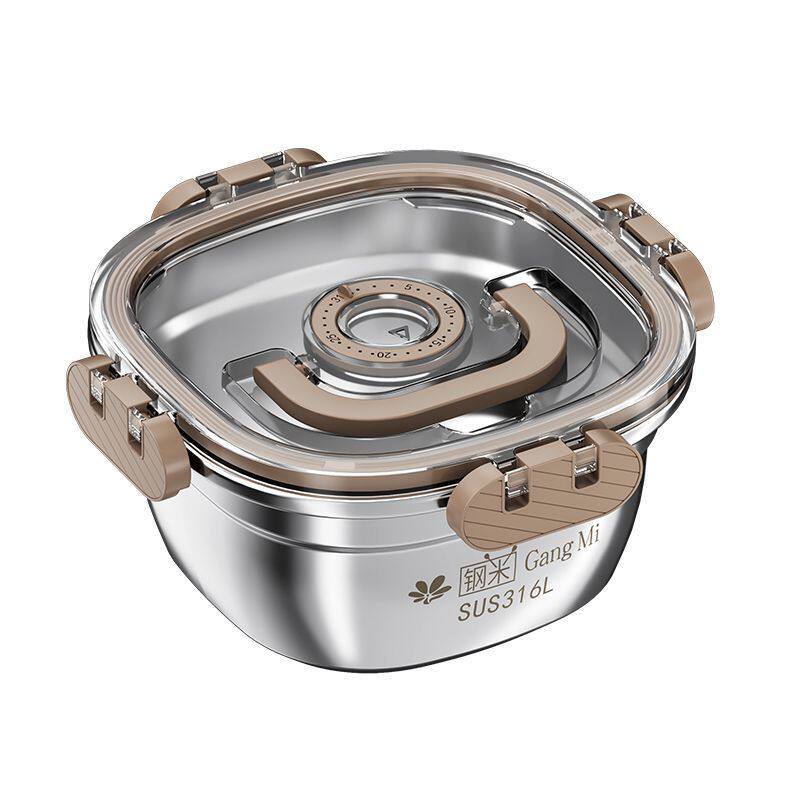 意大利316不锈钢保鲜盒加厚304饭盒带盖密封防漏食品级冰箱收纳盒