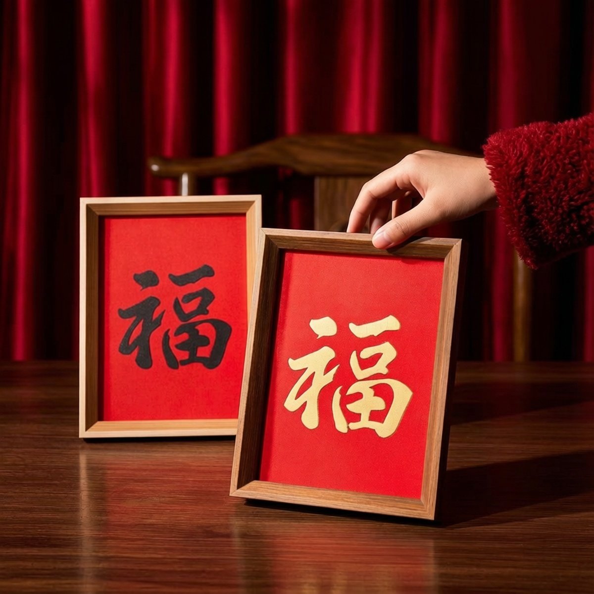 福字中式书法木质相框摆件中式客厅玄关桌面摆台过年喜庆装饰礼物,节庆用品/礼品,婚房装扮用品,淘宝优惠券,粉丝福利购,淘宝优惠卷