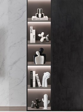 现代简约高级感软装o酒柜装饰品摆件轻奢高档客厅电视餐边玻璃柜