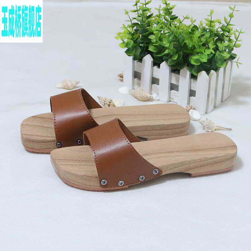 平跟木屐凉拖鞋时尚木拖鞋新款木屐男女款木拖鞋夏季居家浴室包邮