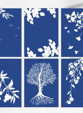 24/30/32 Pcs 蓝晒纸Cyanotype Paper太阳纸太阳感光艺术纸