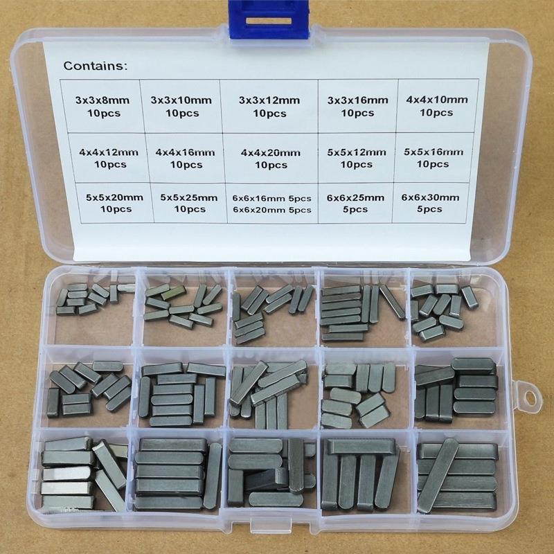 跨境 140PCS盒装平行销3 4 5 6mm 平行销开口销子 方形平行键