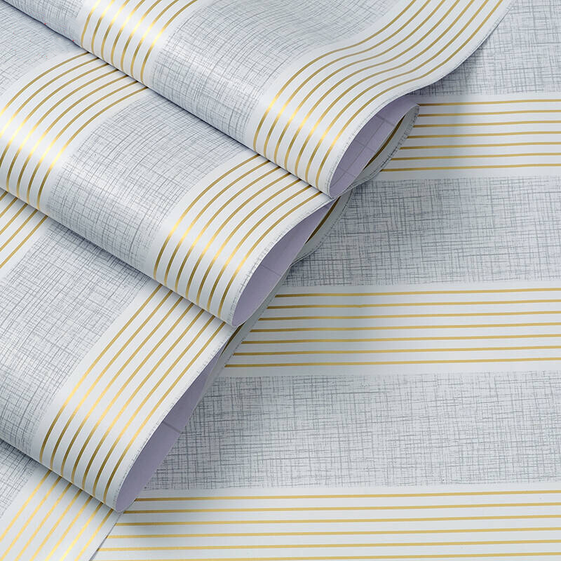 简约现代条纹防水k自粘自胶贴纸卧室科通电视背景墙壁纸家具翻新