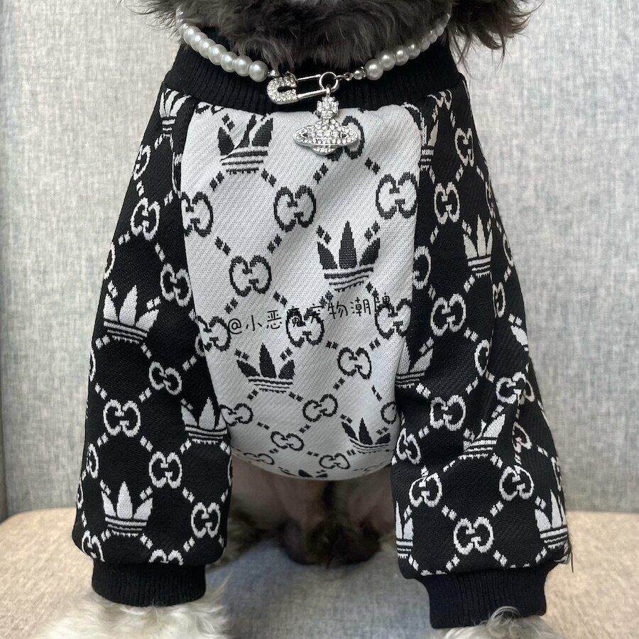 2025秋冬新款宠物卫衣大型犬拼接厚大狗衣服金毛巨贵萨摩泰迪两色