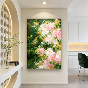 玄关装饰画肌理手绘油画2025新款入户正对门高级感抽象艺术挂画