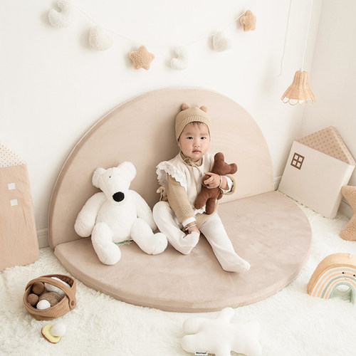 儿童地垫加厚海绵爬行垫多功能可折叠圆形垫子室内防滑宝宝爬爬垫