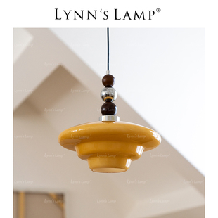 Lynns立意 中古vintange吊线灯 实木餐厅餐桌上方高级感饭厅灯饰